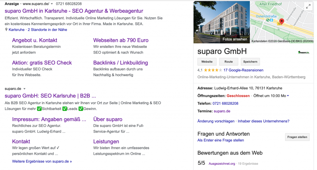 MyBusinessAccount von der suparo GmbH bei GooglePlus